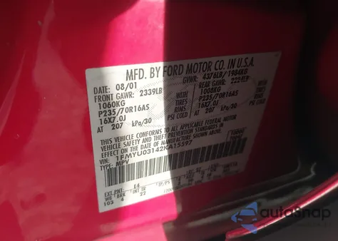 2002 Ford Escape Xlt z USA, uszkodzony, nr VIN 1FMYU03142KA15597